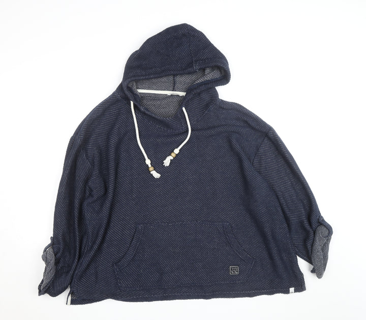 Animal Women Navy Blue Hooded Pullover Hoodie Size 18 Cotton Blend
