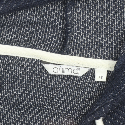 Animal Women Navy Blue Hooded Pullover Hoodie Size 18 Cotton Blend