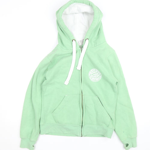 Cotton Ridge Boys Green Hooded Zip Jacket XS 13-14 Years Surf Company Print