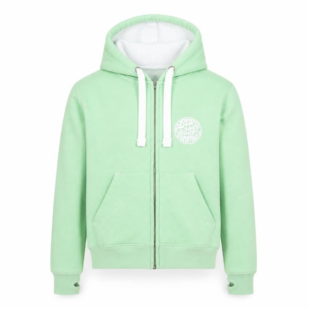 Cotton Ridge Boys Green Hooded Zip Jacket XS 13-14 Years Surf Company Print