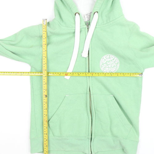 Cotton Ridge Boys Green Hooded Zip Jacket XS 13-14 Years Surf Company Print