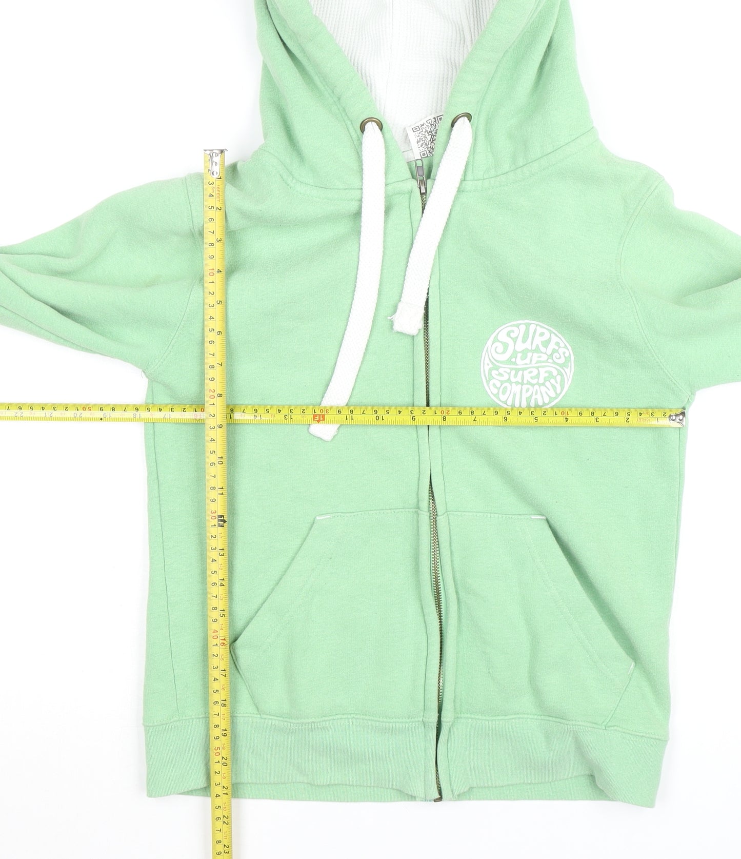 Cotton Ridge Boys Green Hooded Zip Jacket XS 13-14 Years Surf Company Print
