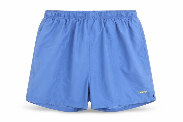 Front view of Dolphin Men's Blue 2XL Swim Shorts Elastic Waist Quick Dry