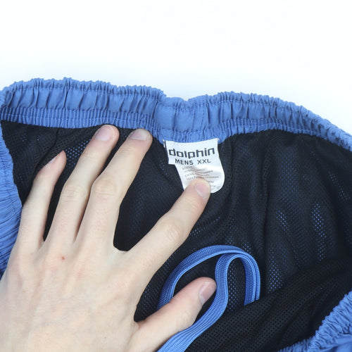 Dolphin Men's Blue 2XL Swim Shorts Elastic Waist Quick Dry