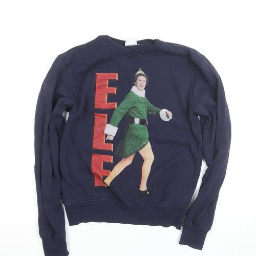 Elf Men's Blue Christmas Movie Graphic Sweatshirt Size S