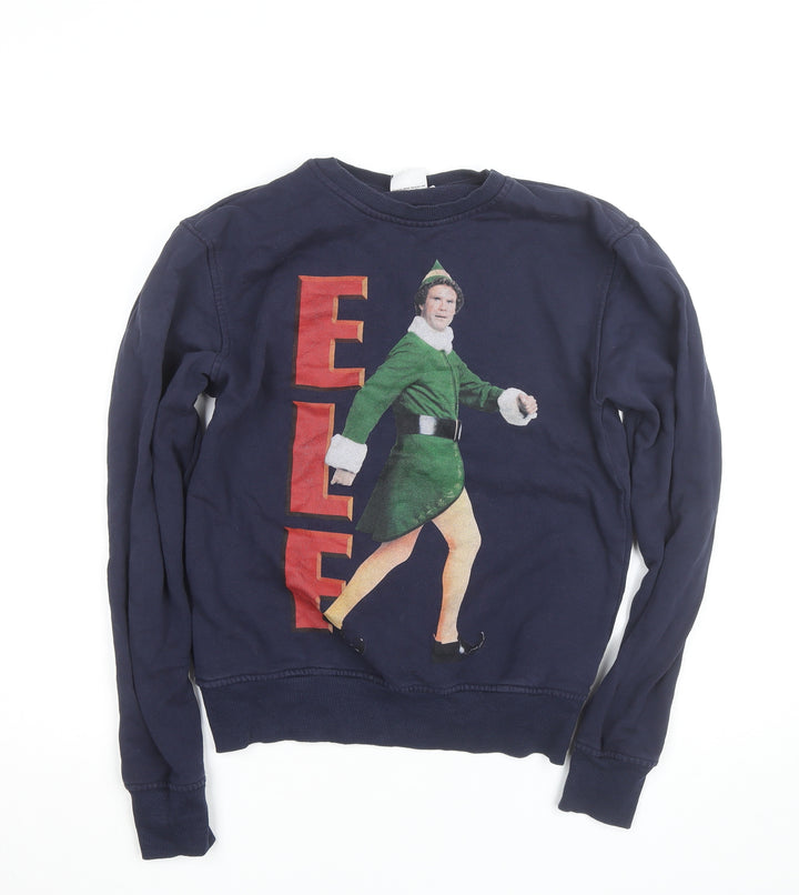 Elf Men's Blue Christmas Movie Graphic Sweatshirt Size S