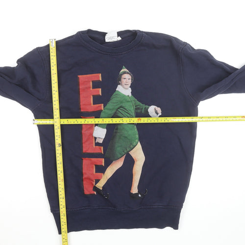 Elf Men's Blue Christmas Movie Graphic Sweatshirt Size S