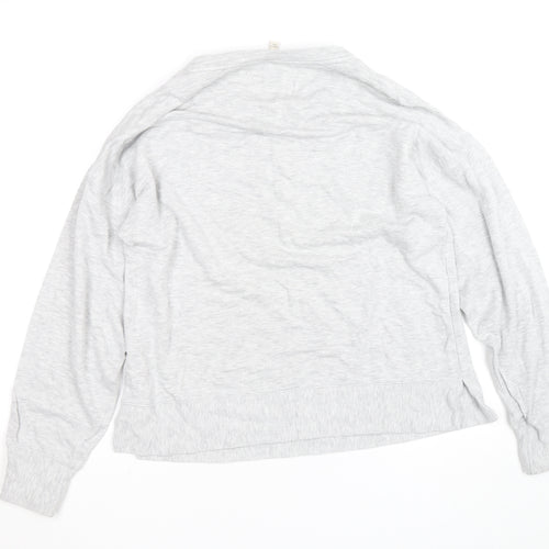 Oasis Unisex Grey Embroidered Sequin C'Est Bon V-Neck Sweatshirt M