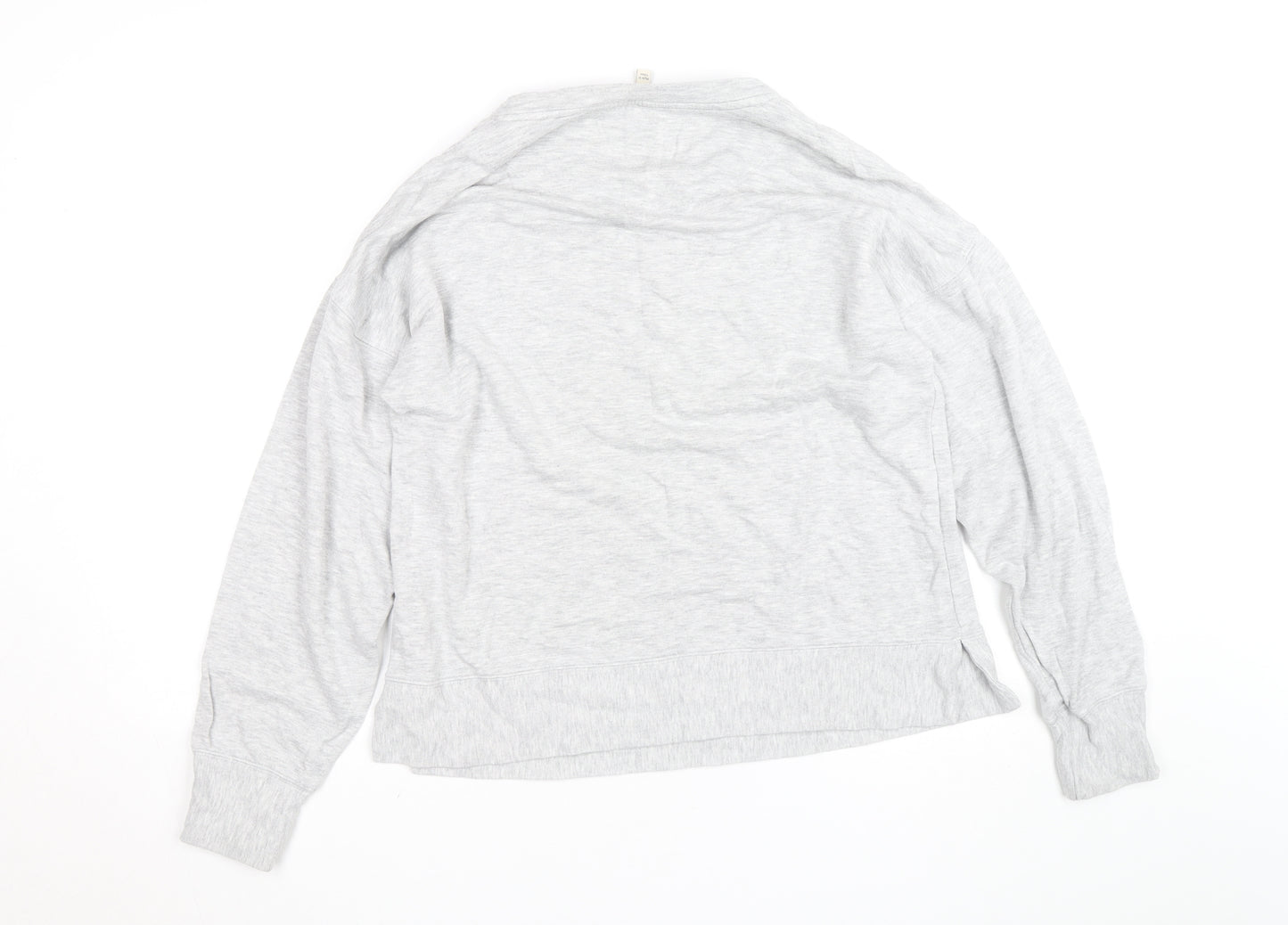 Oasis Unisex Grey Embroidered Sequin C'Est Bon V-Neck Sweatshirt M