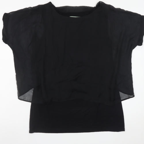 Carolyn Donnelly The Edit Womens Black Silk Chiffon Blouse Size 12