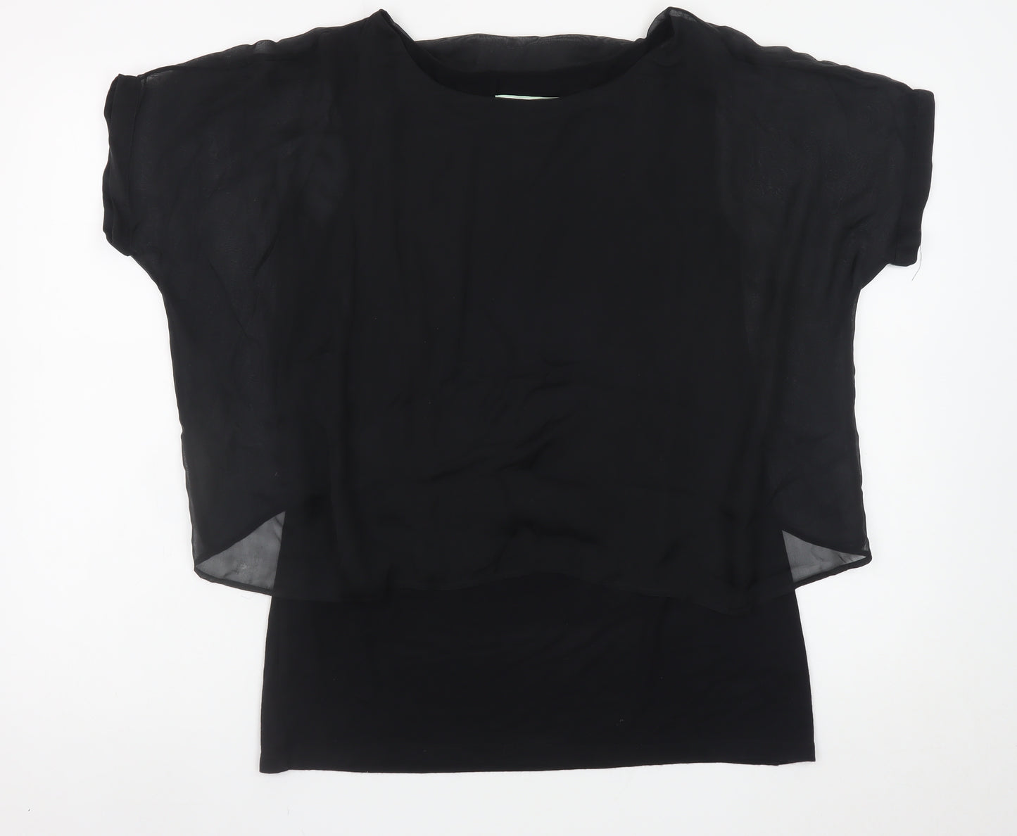 Carolyn Donnelly The Edit Womens Black Silk Chiffon Blouse Size 12