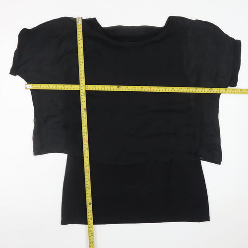 Carolyn Donnelly The Edit Womens Black Silk Chiffon Blouse Size 12