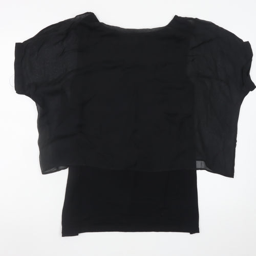 Carolyn Donnelly The Edit Womens Black Silk Chiffon Blouse Size 12