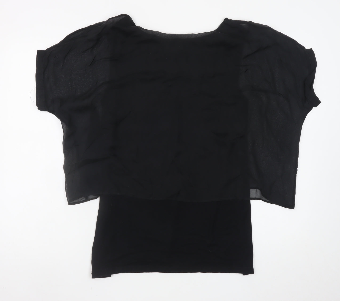Carolyn Donnelly The Edit Womens Black Silk Chiffon Blouse Size 12