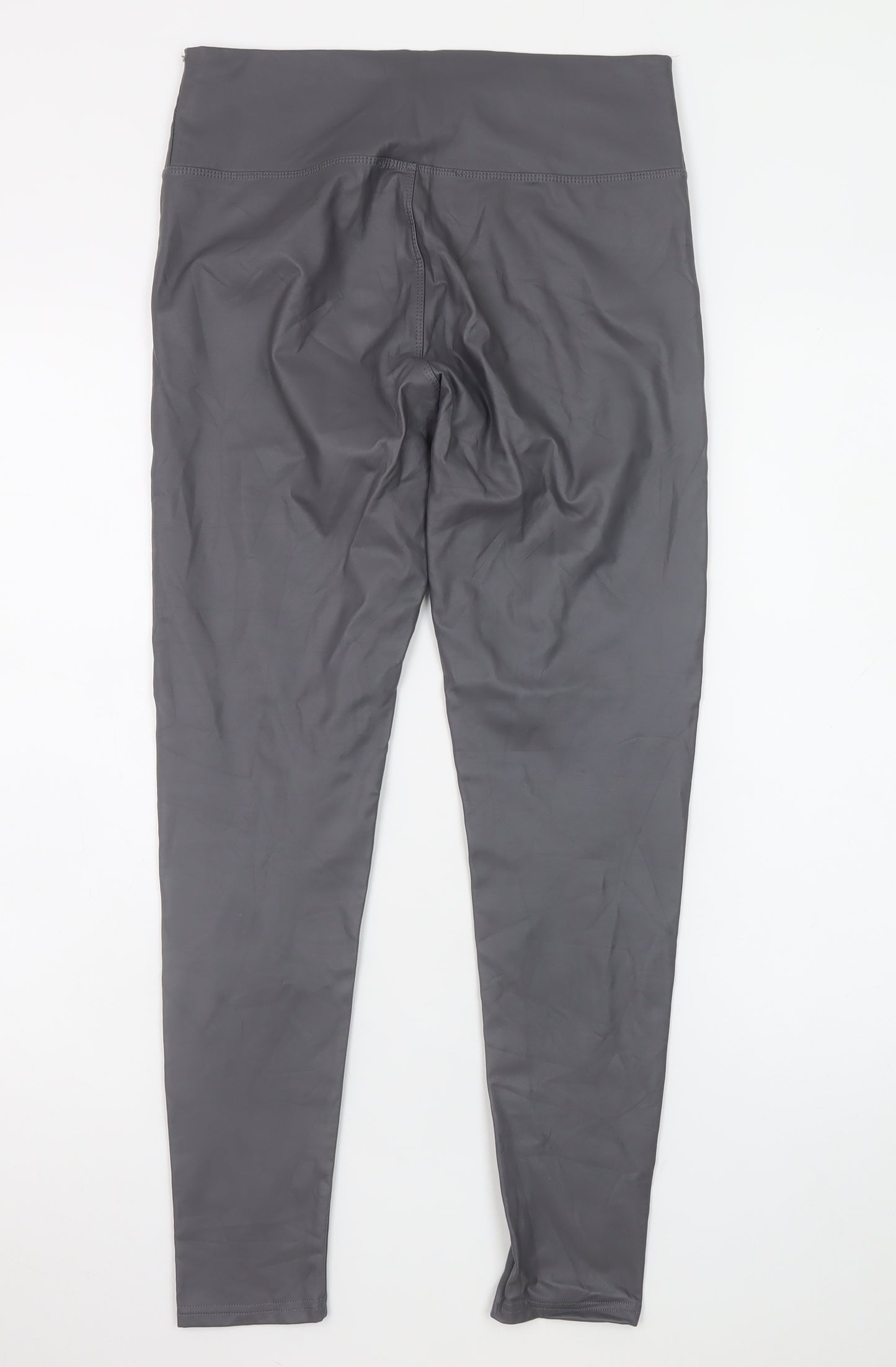 Verso Womens Grey High Waist Faux Leather Leggings M/L Stretch Fit