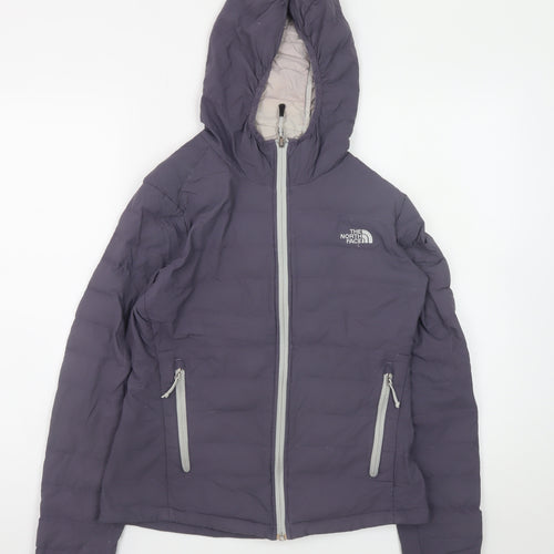 The North Face Women's Purple Hooded Puffer Jacket Size S