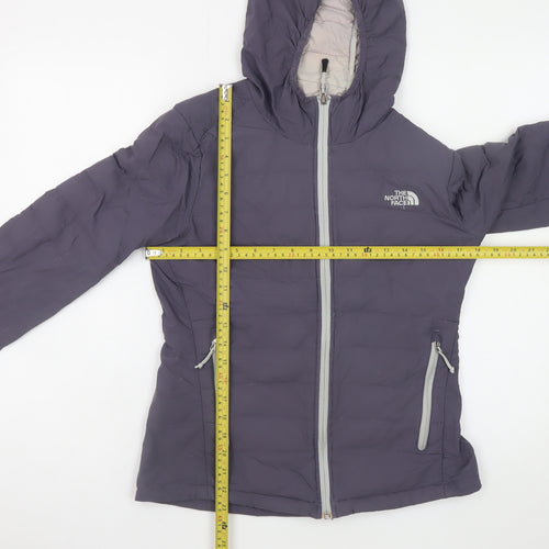 The North Face Women's Purple Hooded Puffer Jacket Size S