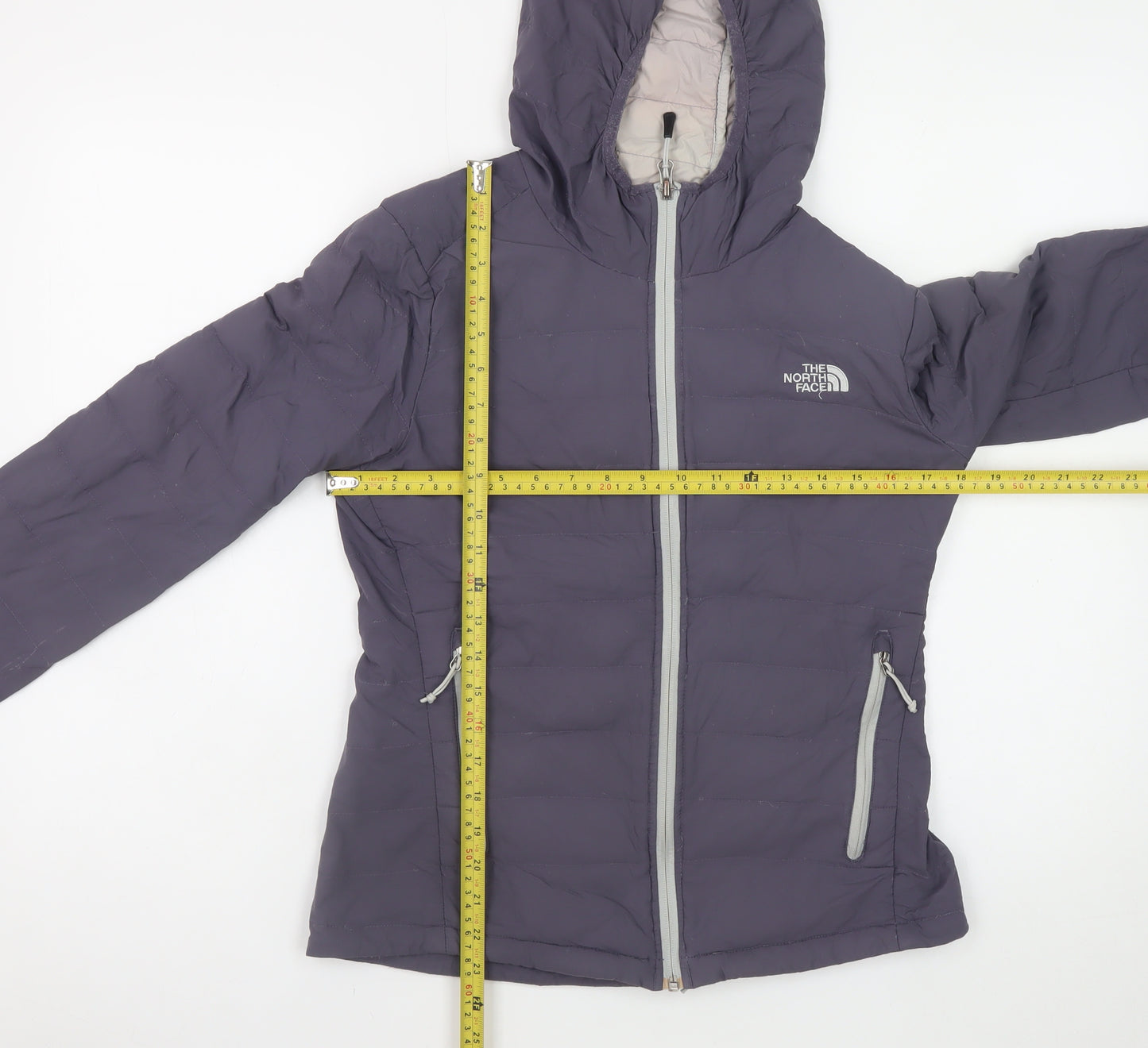 The North Face Women's Purple Hooded Puffer Jacket Size S