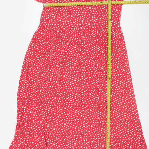 Wednesday's Girl Women Red Polka Dot Midi A-Line Dress L