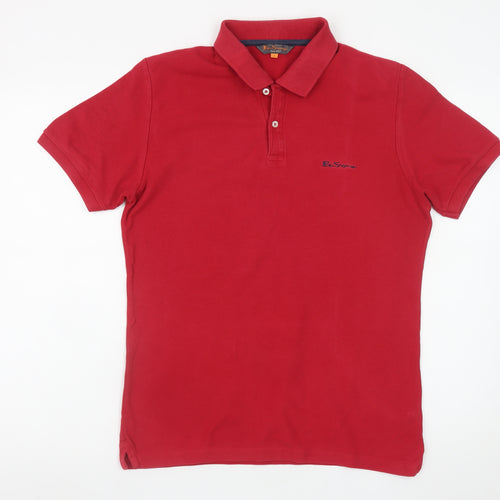 Ben Sherman Men's Red Cotton Polo Shirt Size S Classic Style
