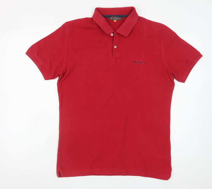 Ben Sherman Men's Red Cotton Polo Shirt Size S Classic Style