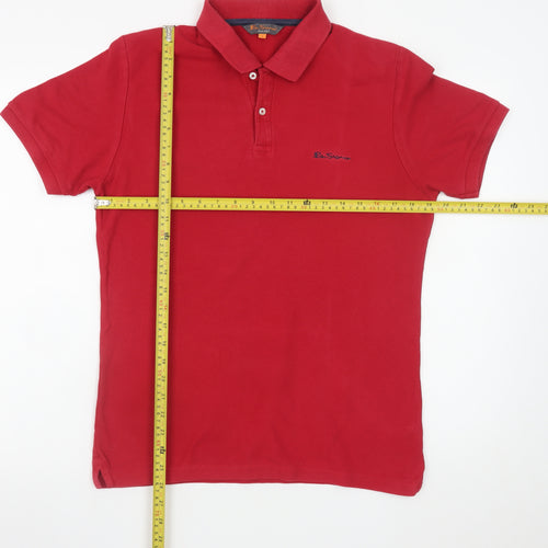 Ben Sherman Men's Red Cotton Polo Shirt Size S Classic Style