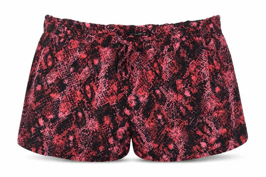 Dunnes Women Pink Black Snakeskin Print Relaxed Shorts Size L
