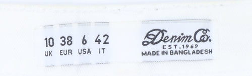 Denim Co. Women's White Size 10 Cut-Off Cotton Shorts