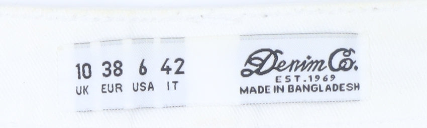 Denim Co. Women's White Size 10 Cut-Off Cotton Shorts