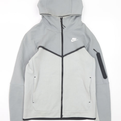 Nike Men's Grey Full Zip Hoodie Size S Lightweight Cotton