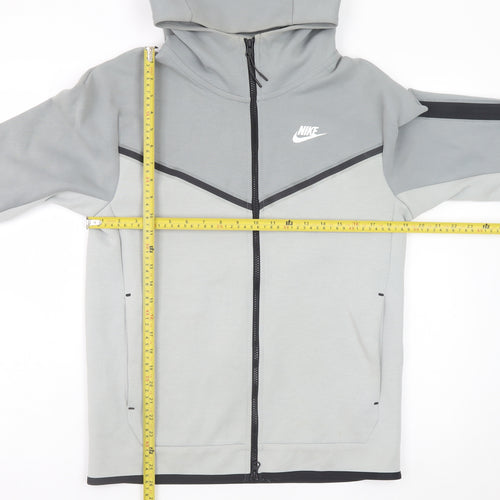 Nike Men's Grey Full Zip Hoodie Size S Lightweight Cotton