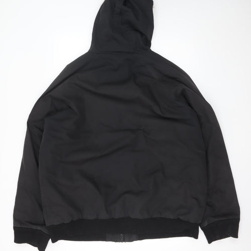 Smog Men’s Black 2XL Hooded Puffer Jacket with Faux Fur Trim