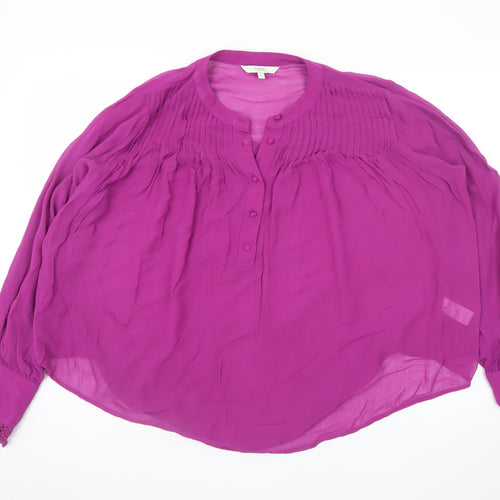 Next Women's Purple Viscose Tunic Blouse Size 12 Long Sleeve