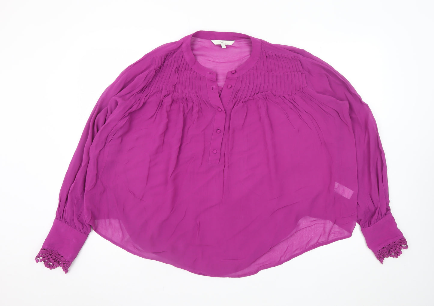 Next Women's Purple Viscose Tunic Blouse Size 12 Long Sleeve