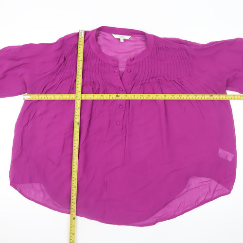 Next Women's Purple Viscose Tunic Blouse Size 12 Long Sleeve