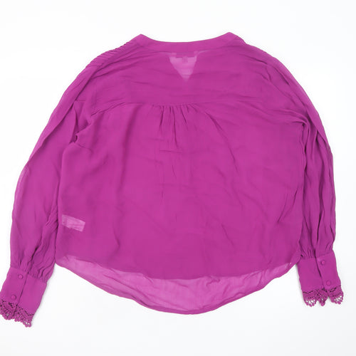 Next Women's Purple Viscose Tunic Blouse Size 12 Long Sleeve