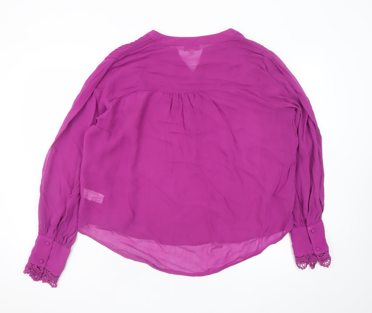 Next Women's Purple Viscose Tunic Blouse Size 12 Long Sleeve
