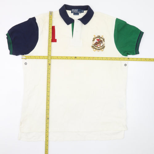 Polo Ralph Lauren Men's Beige Custom Fit Polo Shirt XL Embroidered Crest