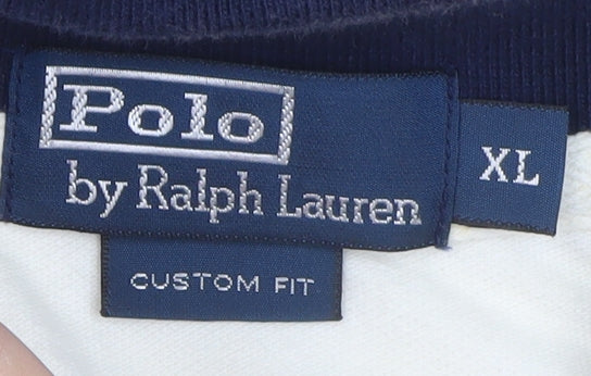 Polo Ralph Lauren Men's Beige Custom Fit Polo Shirt XL Embroidered Crest