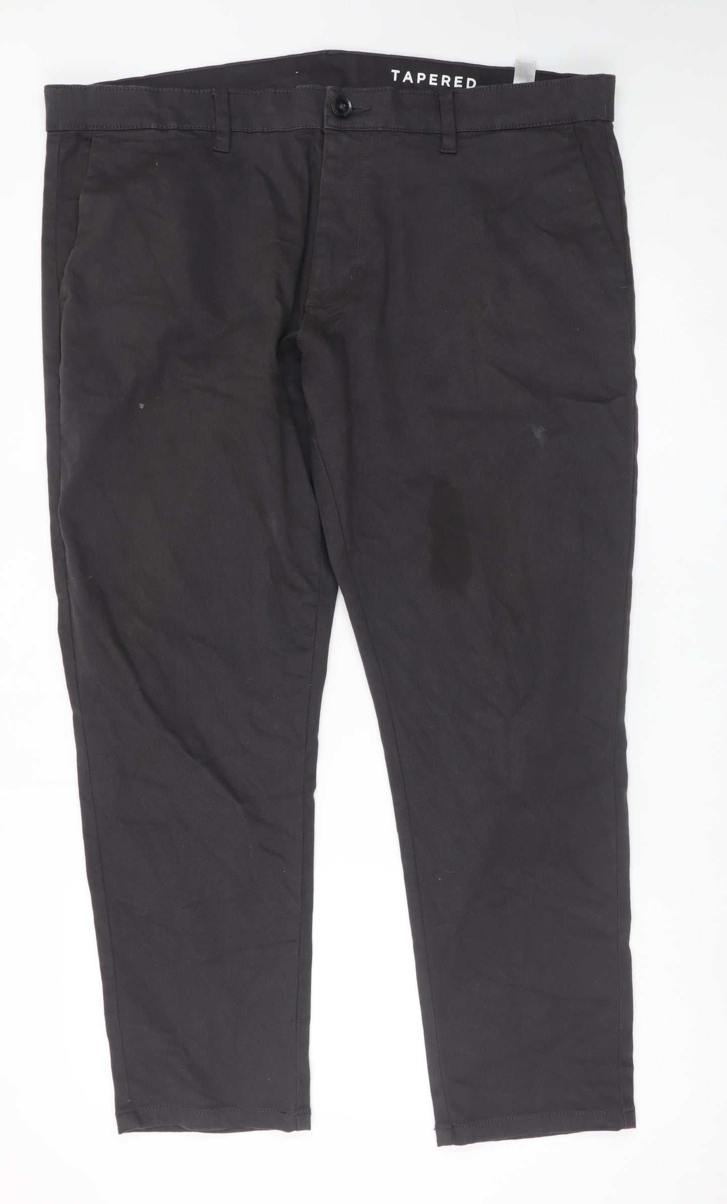 Dunnes Stores Men's Black Tapered Trousers Waist 42in Leg 29in