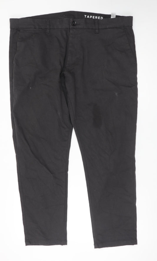 Dunnes Stores Men's Black Tapered Trousers Waist 42in Leg 29in