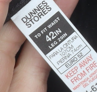 Dunnes Stores Men's Black Tapered Trousers Waist 42in Leg 29in
