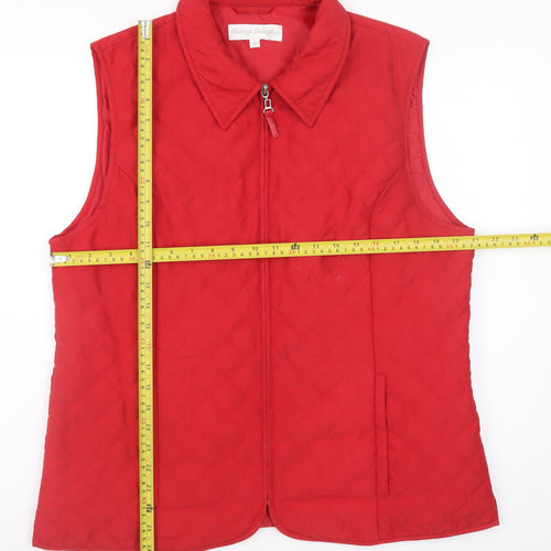Clodagh Callaghan Women's Red Quilted Zip Waistcoat Size 18