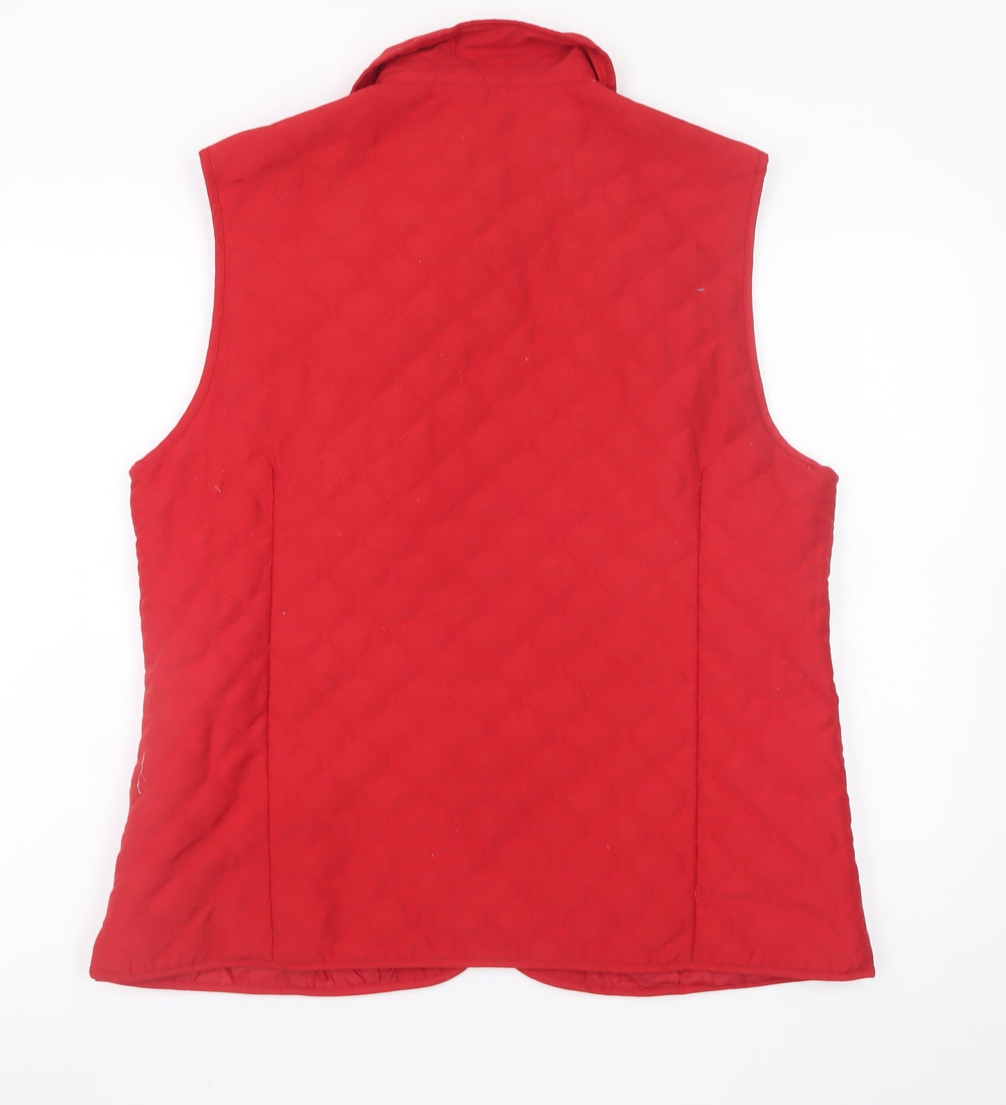 Clodagh Callaghan Women's Red Quilted Zip Waistcoat Size 18