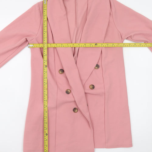 PrettyLittleThing Women’s Pink Double-Breasted Shawl Collar Blazer UK 8