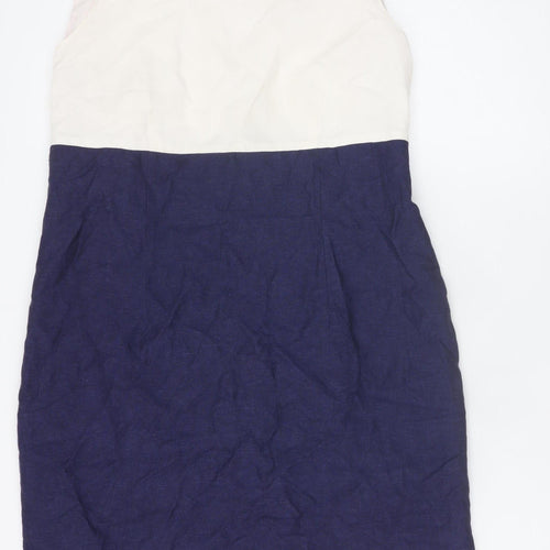 Marks and Spencer Women's Multicoloured Linen Shift Dress Size 16