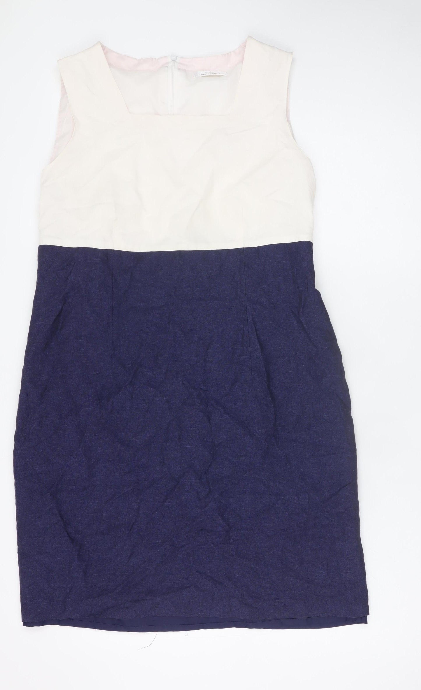 Marks and Spencer Women's Multicoloured Linen Shift Dress Size 16