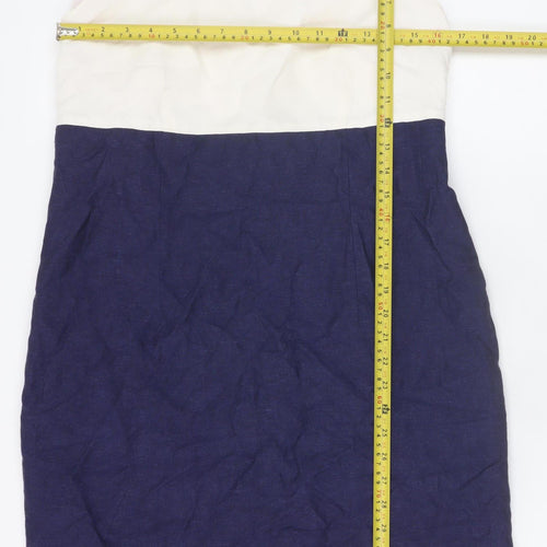 Marks and Spencer Women's Multicoloured Linen Shift Dress Size 16