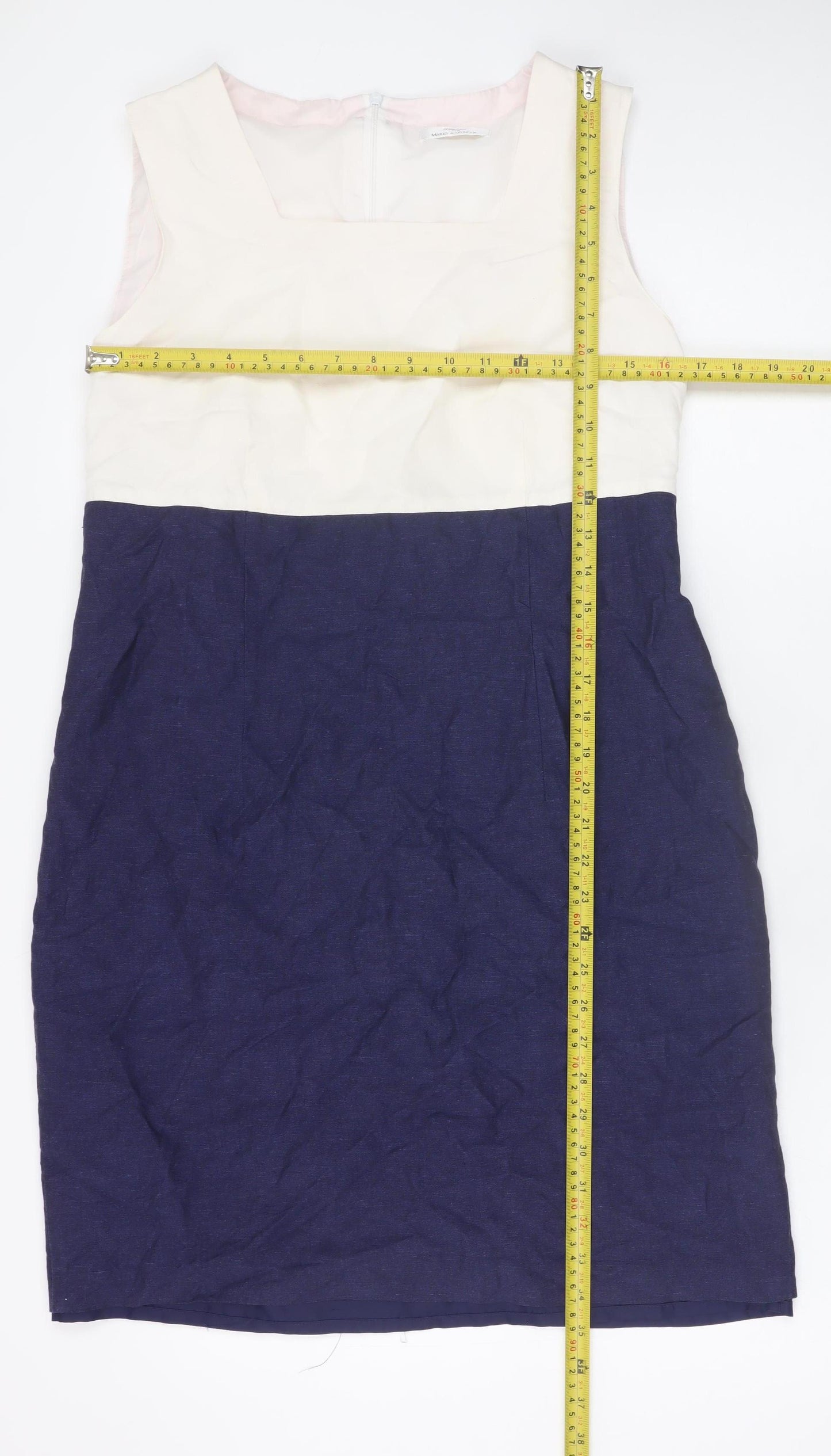 Marks and Spencer Women's Multicoloured Linen Shift Dress Size 16