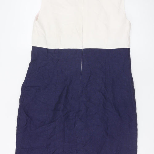 Marks and Spencer Women's Multicoloured Linen Shift Dress Size 16